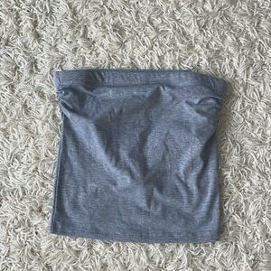 plain grey strapless top